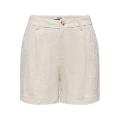 Pantalones bermudas Only Onlsiesta Hw Linen Bl Emb Shorts Pnt