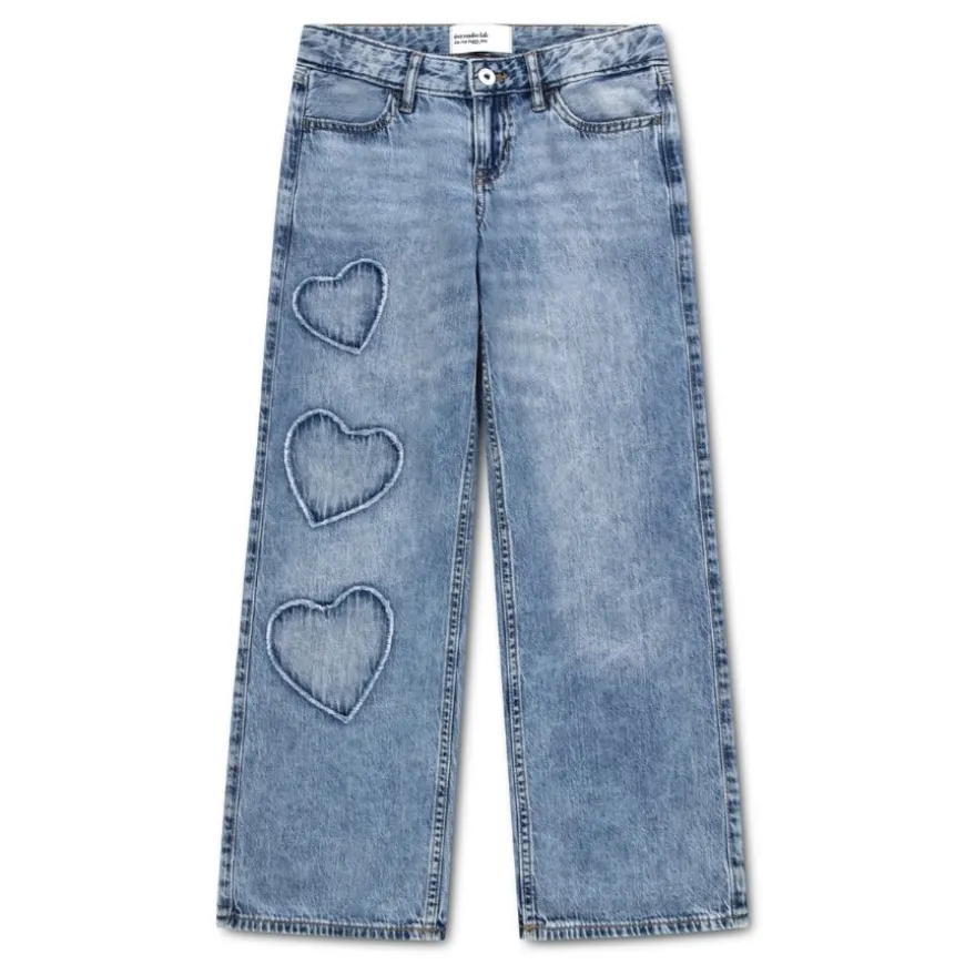 Pantalones tejanos Abercrombie Afg Low Rise Hearts Baggy Jean