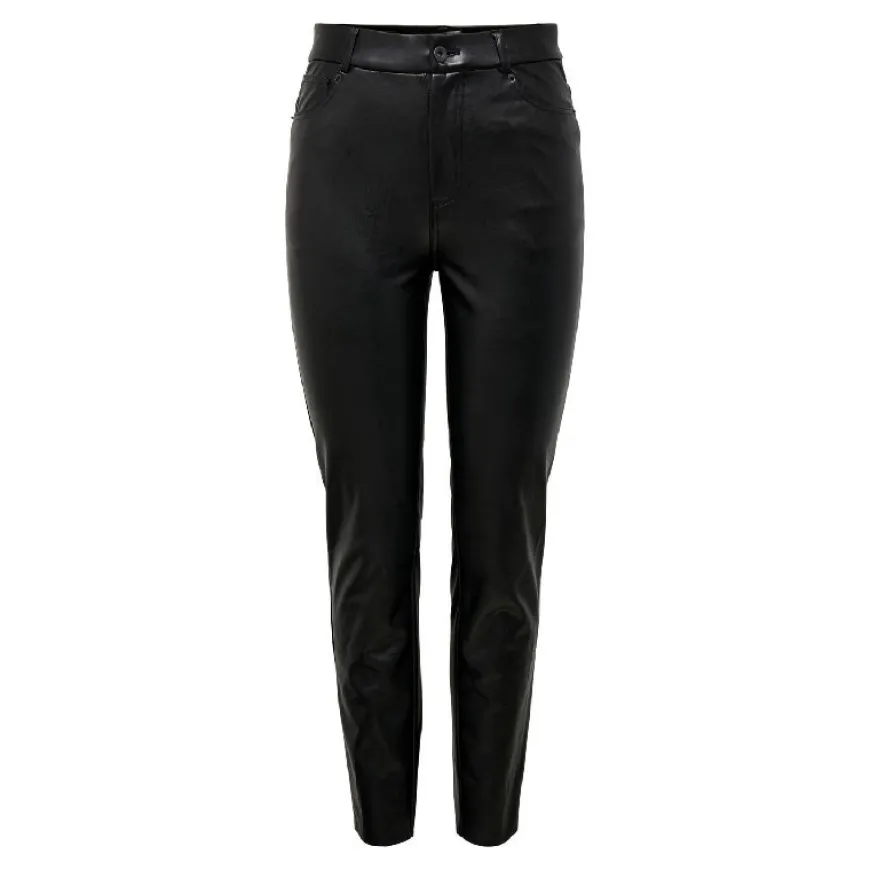 Pantalones largos Only Onlemily Hw St Ank Faux Leather Pnt Noos