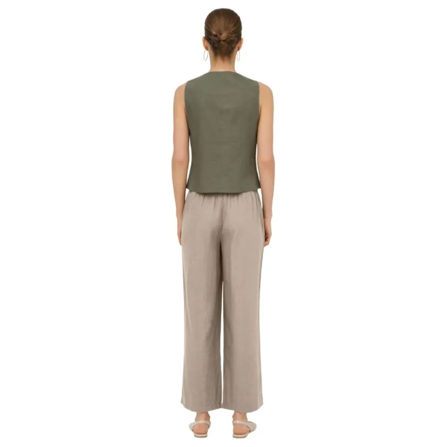 Pantalones piratas Only Onlgoa Mw Lin Bl Pull-Up Culotte Cc Pnt