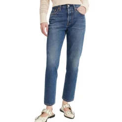 Pantalones tejanos Levis 501® Crop Lightweight Med Indigo - Worn In