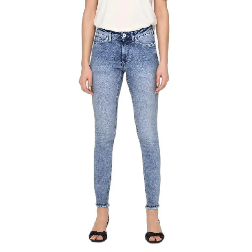 Pantalones tejanos Only Onlblush Mid Sk Ank Raw Dnm Rea694 Noos