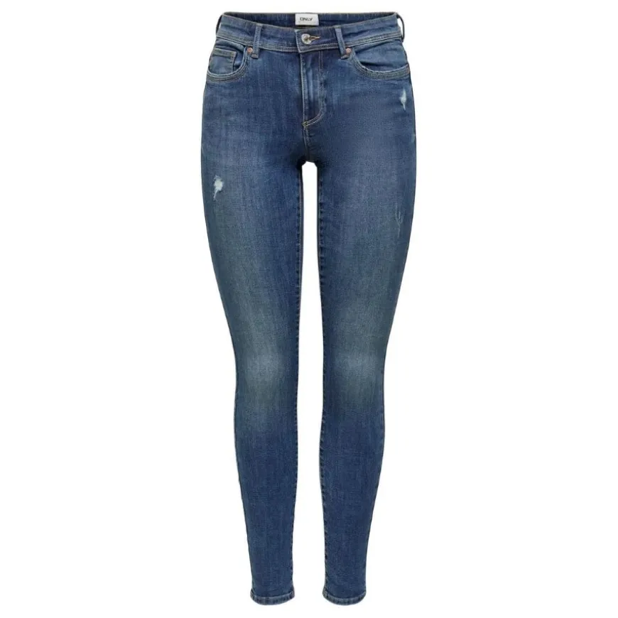 Pantalones tejanos Only Onlwauw Mid Skinny BJ114-3 Noos
