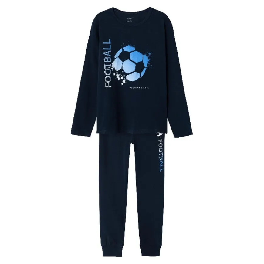 Pijamas Name-it N.U. Nkmnightset Dark Sapphire Football Noos