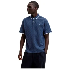 Polos Jack & jones Jprpaulos Play Aop Blu. Ss Polo