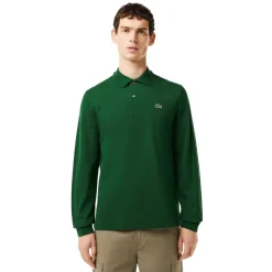 Polos Lacoste Chemise Col Bord-Cotes Manches Longues