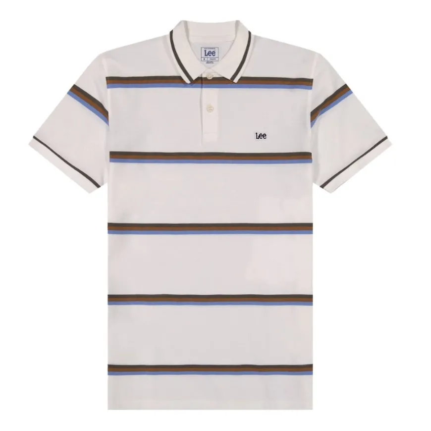 Polos Lee PIQUE POLO HALOGEN SAFARI STRIPE