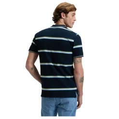 Polos Lee PIQUE POLO LIME ICE NAVY STRIPE