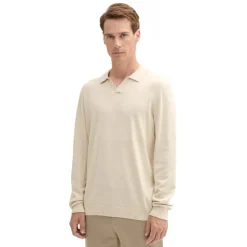 Polos Tom tailor Cotton Cashmere Knit Polo Flat Knit Tops