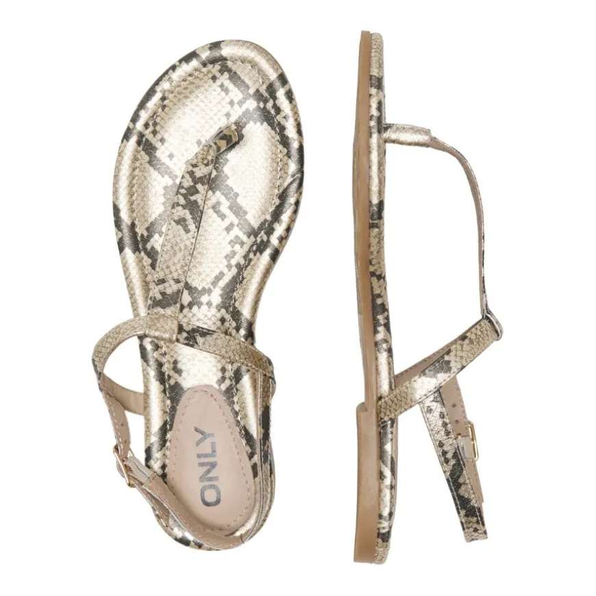 Sandalias Only ONLFREE LEATHER PRINTED STRAP SANDAL