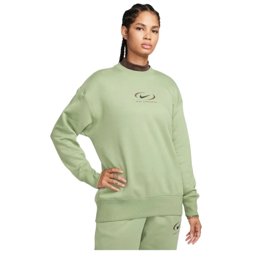 Sudaderas Nike W Nsw Phnx Flc Os Crew Prnt Sw