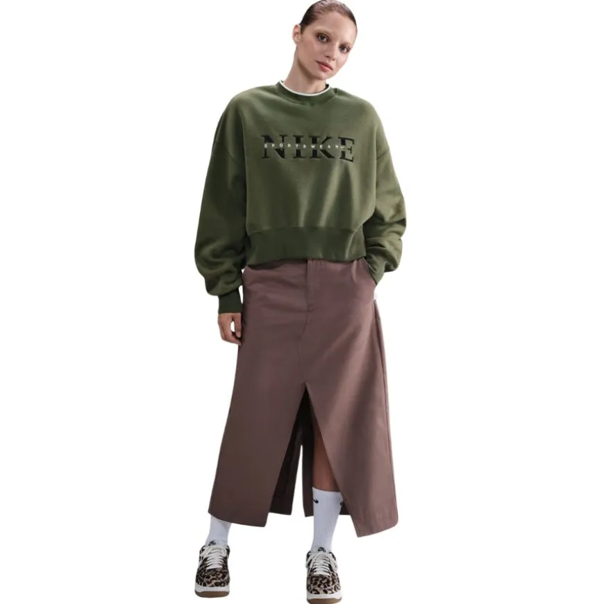 Sudaderas Nike W Nsw Phnx Flc Crew Gls
