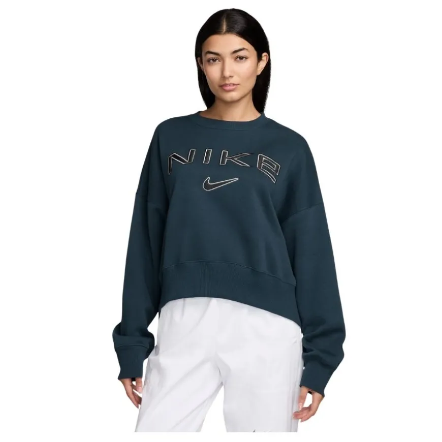 Sudaderas Nike W Nsw Phnx Flc Oos Logo Crew