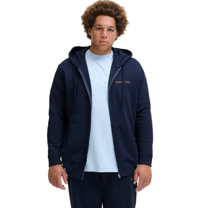 Sudaderas Jack & jones plus Jornorrebro Emb Sweat Zip Hood Pls