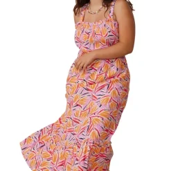 Vestidos Carmakoma Carsolveig Strap Smock Midi Dress Aop