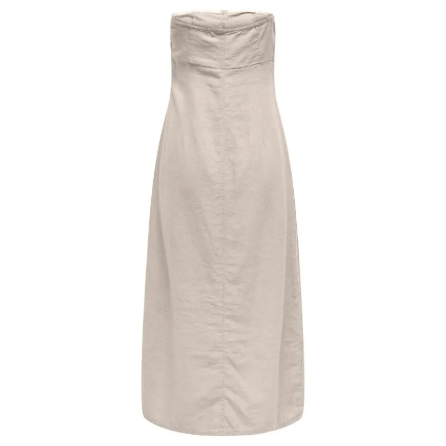 Vestidos Only Onlcaro Linen Bl But Tube Dress Cc Pnt