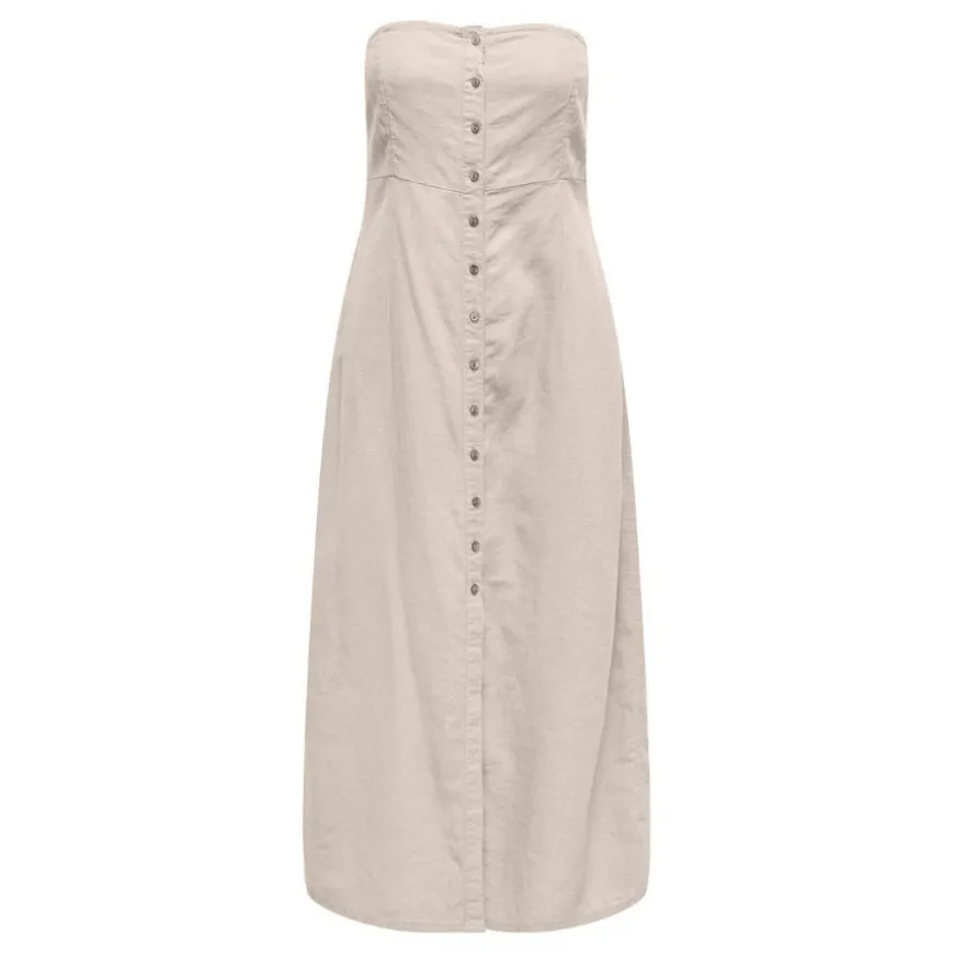 Vestidos Only Onlcaro Linen Bl But Tube Dress Cc Pnt